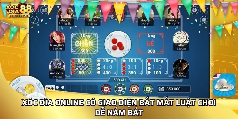 Xóc đĩa online có giao diện bắt mắt luật chơi dễ nắm bắt